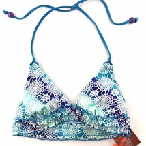 Joe Boxer Halter Bikini Swimsuit Top Size Small TOP ONLY Blue Lined Tie Neck NWT - £6.26 GBP