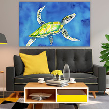 Sea Animals, Sea Turtle Seahorse Crab Jellyfish, Blue Ocean 26,Canvas Wall Art - £28.76 GBP+