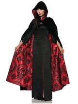 Underwraps Deluxe Velvet Satin Flocked Cape, Black, One Size - £84.75 GBP