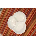 FENTON GLASS MILK GLASS DIVIDED Relish tray 7 1/4 &quot; across. ” - $19.16 CAD