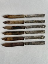 Set Of Silver Plate knifes 1835 R. Wallace Floral Butter Spread Luncheon - £11.19 GBP