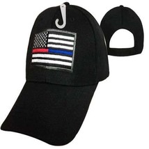 Red Line Blue Line Usa Hat Cap Embroidered Honor Fire Police Fast Usa Shipper - £15.68 GBP