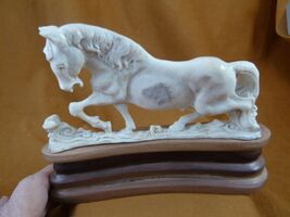 (horse-16) wild Horse walking of shed ANTLER figurine Bali detailed stal... - $142.19