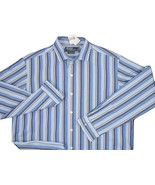 NEW $125 Polo Ralph Lauren Shirt!  L  Blue Stripe  Westerton Style  Weat... - $72.47 CAD