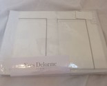 Yves Delorme Parure 4P King Percale Sheet Set France White Silver - $302.35