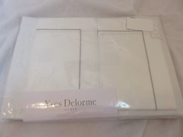 Yves Delorme Parure 4P King Percale Sheet Set France White Silver - £236.15 GBP