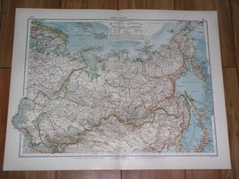 1911 Original Antique Map Of Siberia / Russia Kazakhstan Mongolia China Japan - $27.42