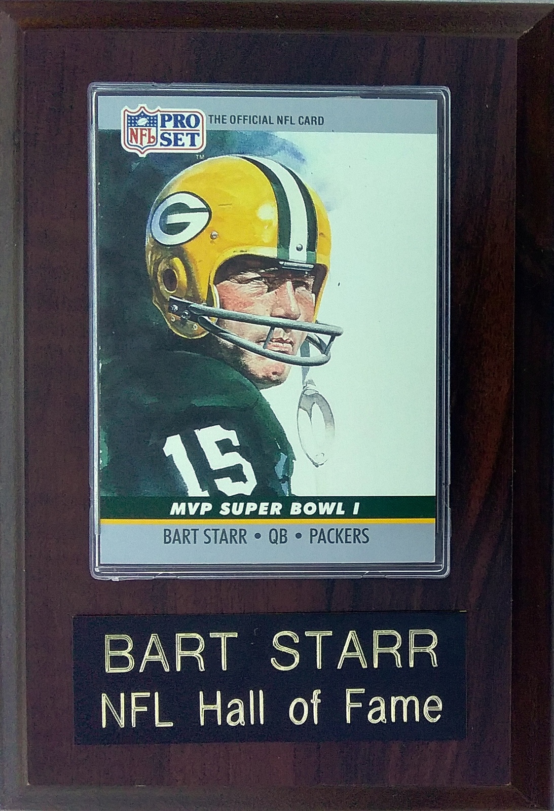 Bart Starr Green Bay Packers Super Bowl I MVP Card Player Plaque - $9.95