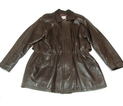 Vintage Genuine Leather Jacket XL Soft Lambskin leather Dark Brown Damse... - £54.49 GBP