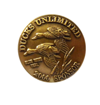 Ducks Unlimited 2000 Sponsor Blue Wing Teal Bronze Lapel Hat Pin with Case - £23.18 GBP