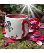 2007 Starbucks Butterfly Coffee Mug With Red Butterfly Shaped Handle 3&quot; ... - €17,10 EUR