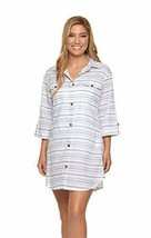 Dotti Womens Plus Size Radiance Stripe Shirt Cover-Up Dress Color Navy Size 1X - £46.96 GBP