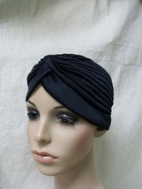 Black Vintage Style Hollywood Turban Hat Bollywood Liz Taylor Genie Flap... - $187.53 MXN