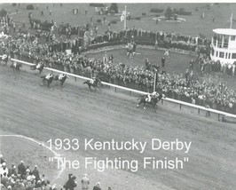 1933 - Kentucky Derby &quot;Fighting Finish&quot; - Overhead View - 10&quot; x 8&quot; - £15.80 GBP