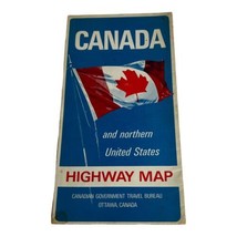 Vintage Canada and Northern United States Highway Map Canadian Travel Bureau - £7.55 GBP