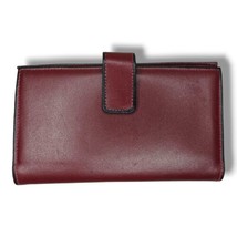 Baronet Vintage Leather Wallet Oxblood Kisslock Coin Pouch Checkbook Cal... - £15.90 GBP