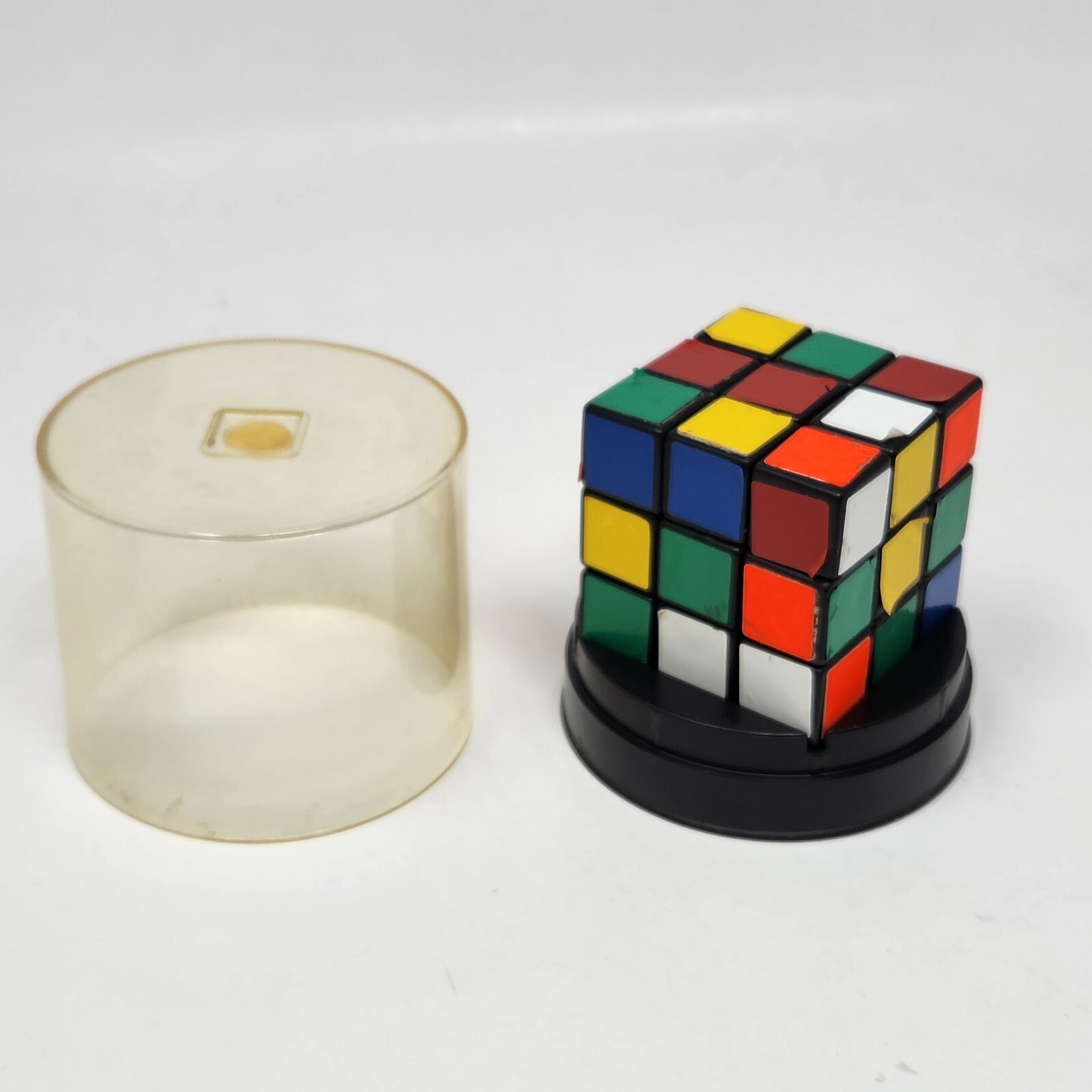 VINTAGE 1980 IDEAL RUBIK'S CUBE USED IN ORIGINAL PLASTIC CASE - STICKERS WORN Item image 2