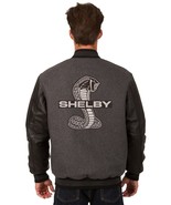 Shelby Cobra  Wool Jacket &amp; Leather Sleeves JH Design Embroidered Patche... - £196.64 GBP