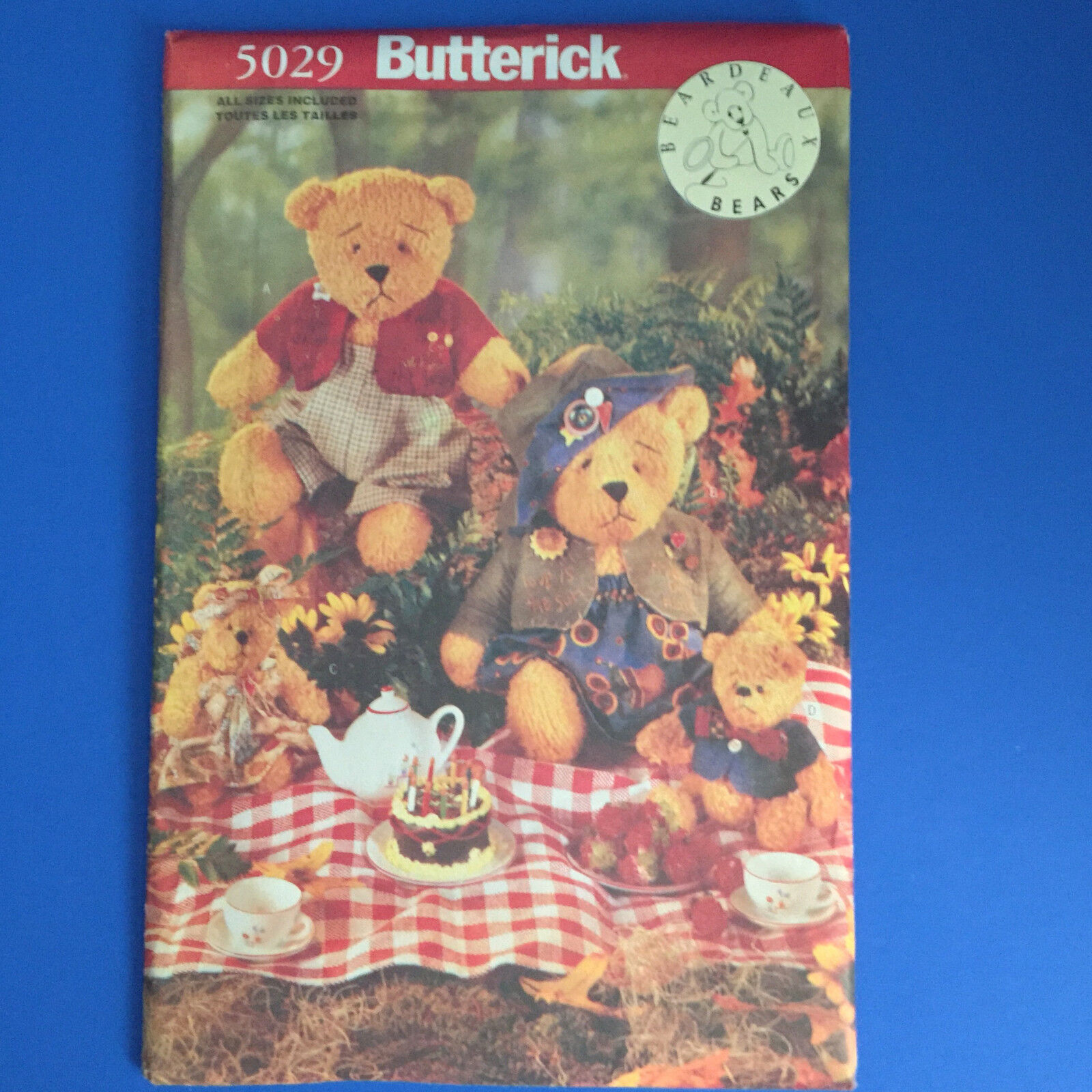 Butterick Beardeaux Bear Family Sewing Craft Pattern 5029 4 Bears and Clothes UC - £10.17 GBP