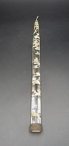 Lucite Acrylic Single Taper Candle Stick Clear Gold Silver Leaf Flakes Vtg MCM - $15.99