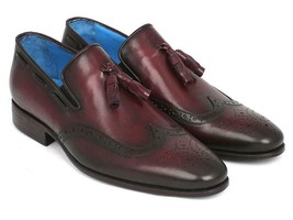 Paul Parkman Mens Shoes Loafer Bordeaux Wingtip Tassel Slip-On Handmade WL34-BRD - £324.28 GBP