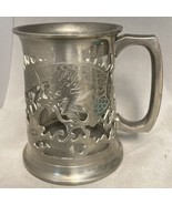 Detailed Pierced Pewter and Glass Dragon Stein Mug By Yim Kee 5” Tall - $847.25 MXN