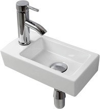 Right Hand (Left Hand) Ceramic Wash Basin Wall Hung Basin Sink Small Clo... - £60.01 GBP