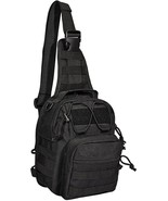 Black Yakeda Tactical Edc Backpack Military Sling Shoulder Bag For, Hiking. - £36.05 GBP