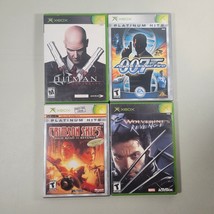 Original Xbox Game Lot of 4 Hitman 007 Crimson Skies Wolverines Revenge - £13.44 GBP