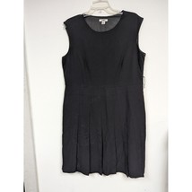 Catos Size 16 Dress Black Pleated Lined Sleeveless Womens - £12.54 GBP