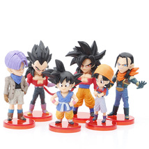 6 Pcs/Lot 8cm Dragonn Ball GT Figure Son Gokuu Super Saiyann 4 And Pan Model - £19.97 GBP