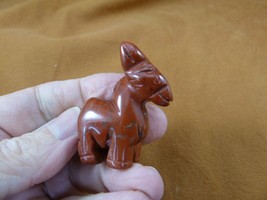 Y-BUR-569) little Red jasper Donkey mule burro gemstone figurine burros ... - $18.69