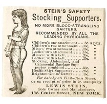 Stein Safety Stocking Supporter 1885 Advertisement Victorian Fabrics NY ... - $19.99