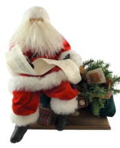 Sitting Santa Good list Bag of Toys Timeless Collectibles by Bouquet Enterprises - £65.04 GBP