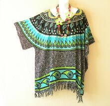 KB139 Paisley Batik Plus Kimono Poncho Hippy Women Blouse Top up to 5X - $24.90