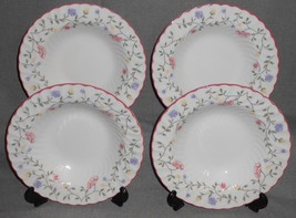 Set (4) Johnson Brothers Summer Chintz Pattern Rimmed Soup Bowls England - £30.96 GBP