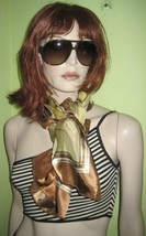 Vintage WOMEN&#39;S Ladies Brown Floral Style Retro Style Fashion SCARF Wrap  - $24.99