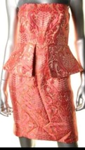 Laundry Women&#39;s Dress Shelli Segal Poppy Metallic Strapless Party Sz 2 NWT $325 - £39.56 GBP