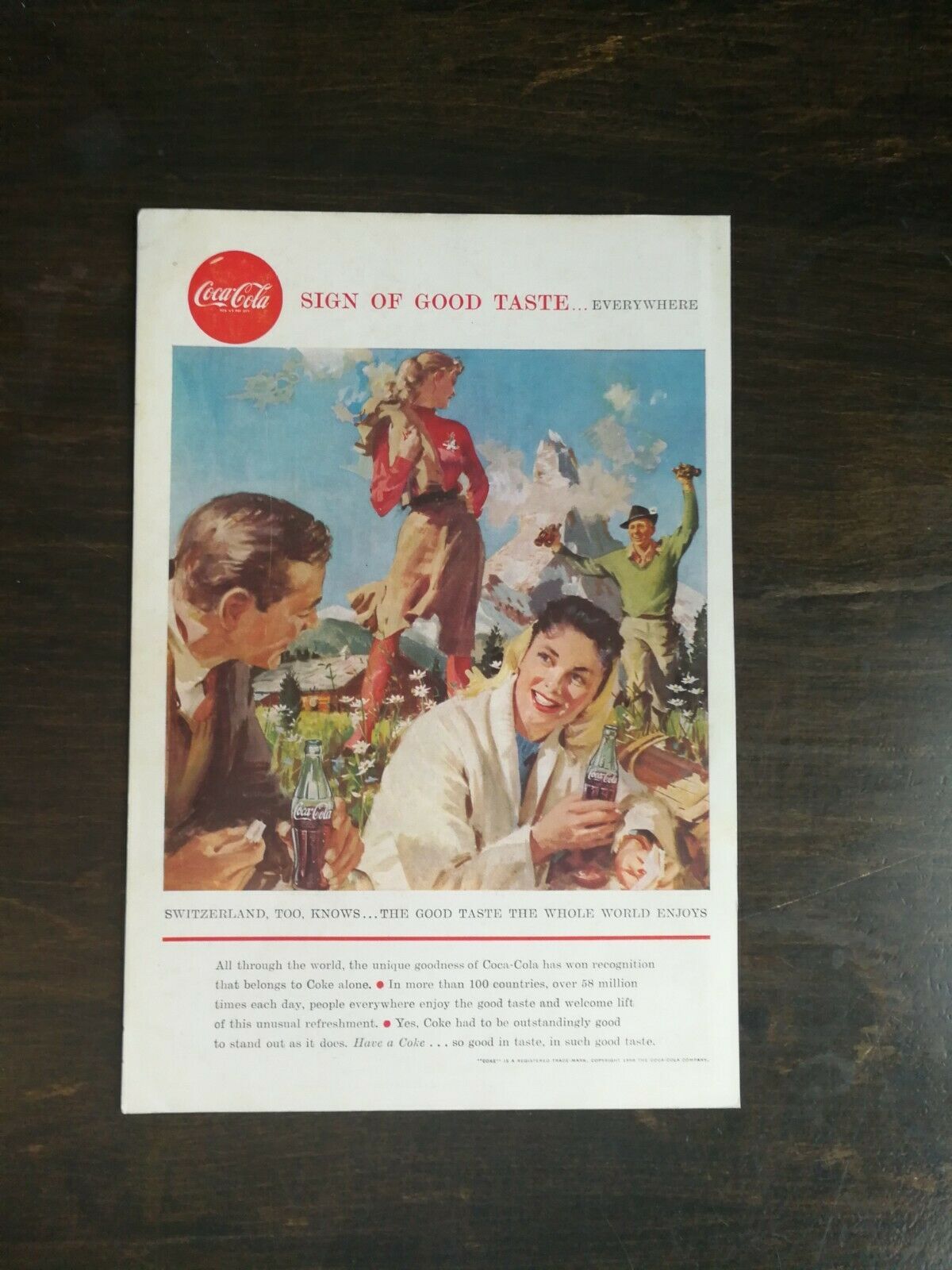 Vintage 1958 Coca-Cola Sign of Good Taste Everywhere Full Page Color Ad 1221 - £5.21 GBP