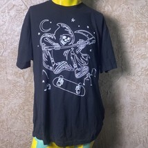 Alab Skating Grim Reaper Riding Skateboard Shirt Adult XL Black T-shirt - £7.96 GBP