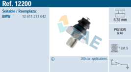 FAE 12200 Oil Pressure switch for BMW E12/E28/E30 316/316i/318i/518i, M1... - $7.82