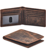 Real Leather Mens Bifold Wallet  Blocking Slim Minimalist Front Pocket -... - $29.31 CAD