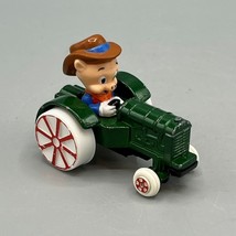 Vtg 1988 Farmer Porky Pig Ertl Die-Cast Green Tractor 2.5" Figure Looney Tunes - $9.89