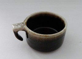 Pfaltzgraff Gourmet Brown Drip Open Handle Flat Coffee Cup / Mug - $9.85