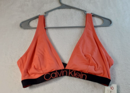 Calvin Klein Sports Bra Womens Large Coral Knit Cotton Wide Strap V Neck... - $20.29