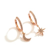 N cubic zircon hip hop creativity women hoop earrings for women man geometric star moon thumb200