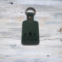 Personalized Custom Leather Keychain for Boyfriend or Men Engraved Logo Keychain - £19.77 GBP