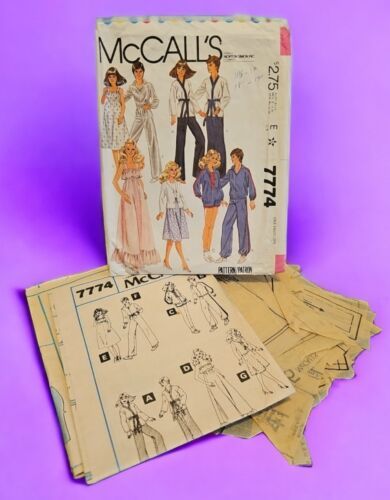 McCalls 7774 Pattern Vtg 1981 11.5-12" & 18-19" Fashion Doll Dolls Partially Cut - $21.77