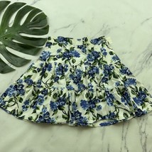 Bongo Womens Vintage Y2k Mini Skirt Size 14 New White Blue Floral Tiered A-Line - £21.35 GBP