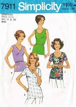 Misses' TOPS Vintage 1977 Simplicity Pattern 7911 Size 18 - $12.00